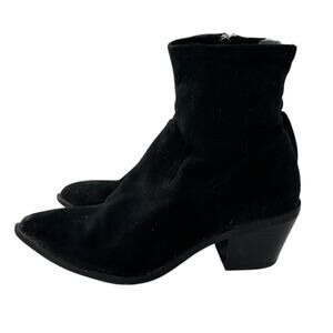 Vintage Y2K Abound Black Faux Leather Suede Ankle Boots Soft 6 Medium Pointed